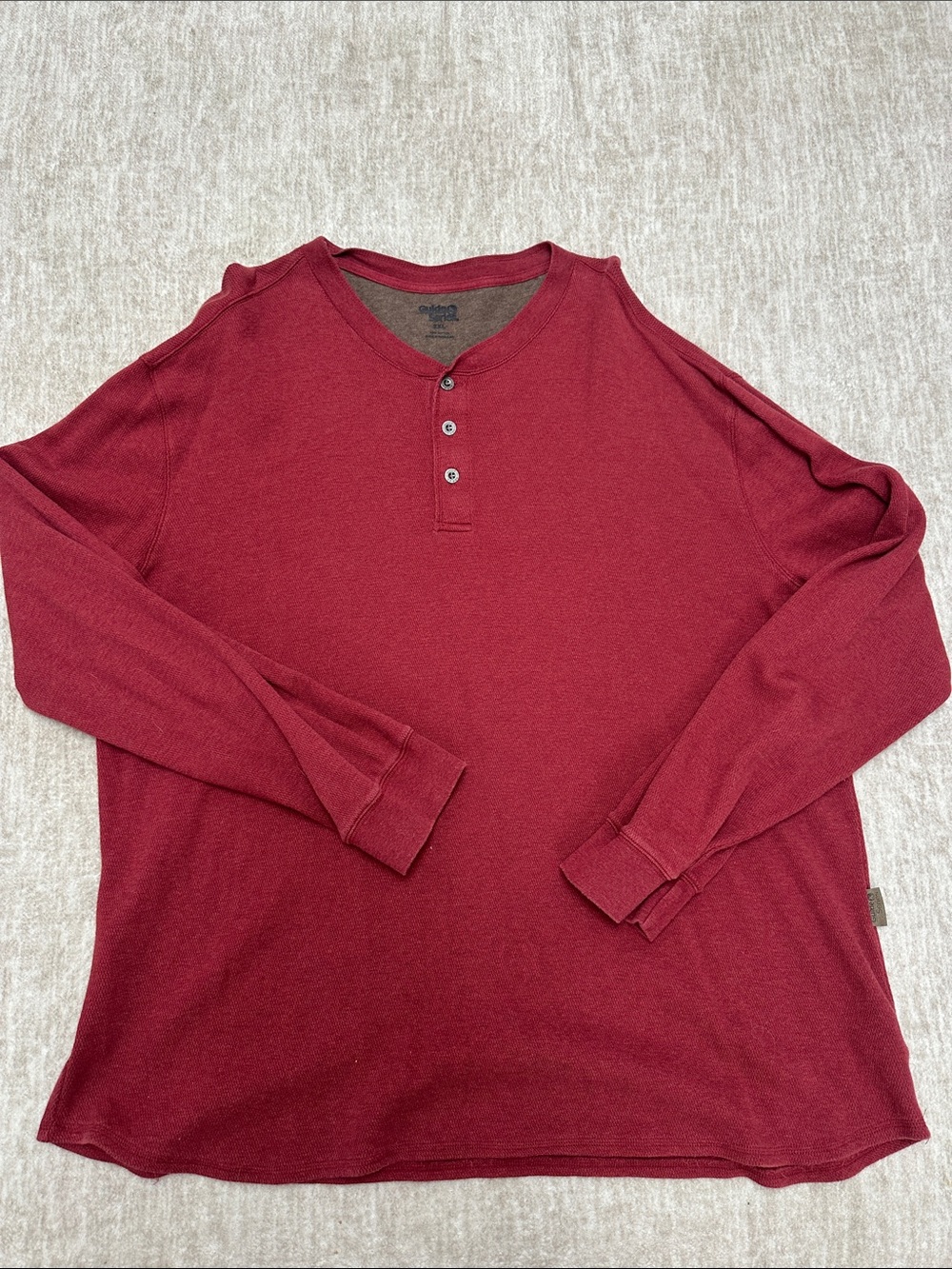 Men's Long-Sleeve Henley Shirt - Burgundy